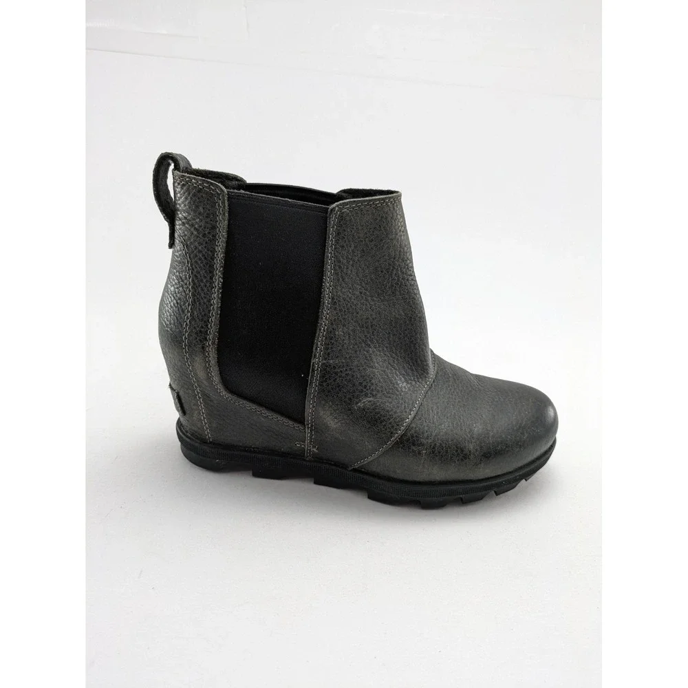 Womens Sorel Joan Of‎ Arctic Wedge II Gray Chelsea Boots NL3346-052 Size 9